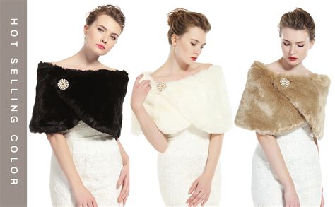 Stola in pelliccia sintetica per sposa invernale