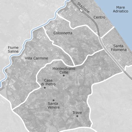Mappa di Montesilvano con evidenziate aree per eventi