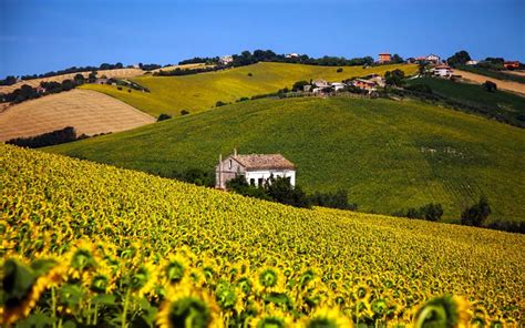 Paesaggio delle Marche con un antico eremo