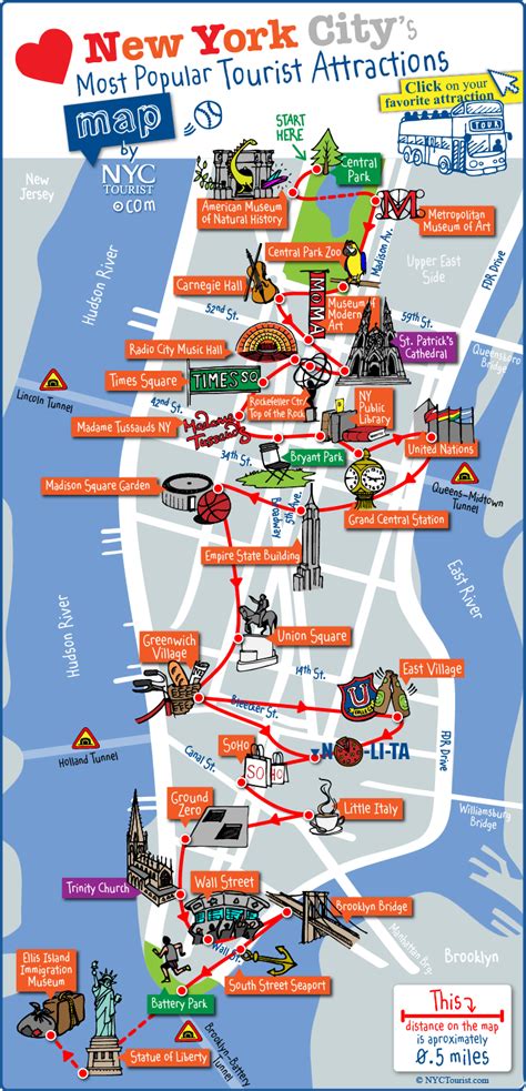 Mappa di New York con location iconiche