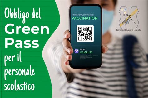Infografica sull'obbligo di Green Pass per il personale scolastico