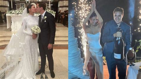 Federico Chiesa e Lucia Bramani durante il matrimonio