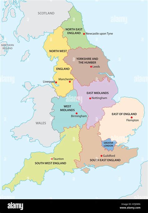 Mappa delle contee inglesi dove è ambientato L'Ispettore Barnaby