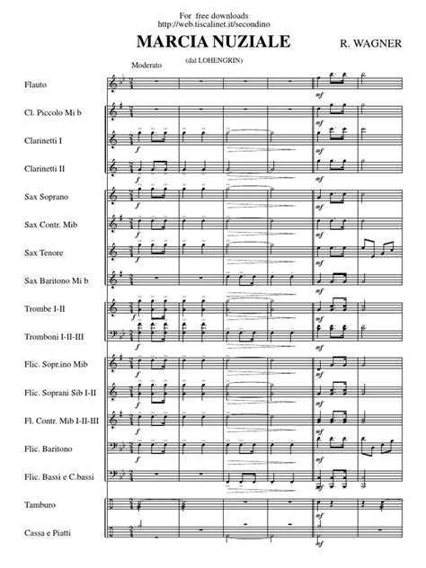 Partitura musicale del Coro Nuziale di Wagner