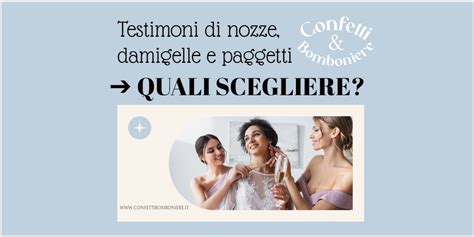 Schema comparativo ruoli testimoni e damigelle