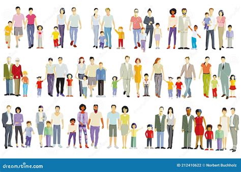 Illustrazione di diverse tipologie di famiglie