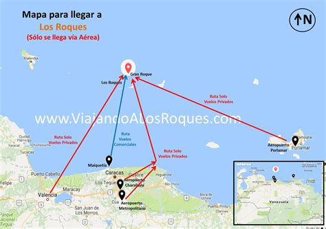Mappa di Los Roques, Venezuela