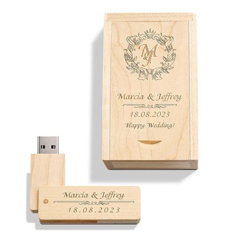 Design di una Wedding Box USB elegante con incisione personalizzata