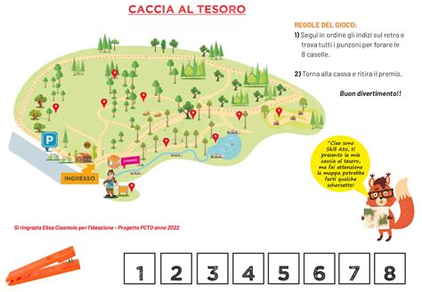 Mappa con percorso di una caccia al tesoro