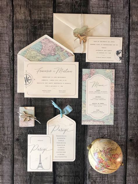 Inviti di matrimonio a tema viaggio vintage