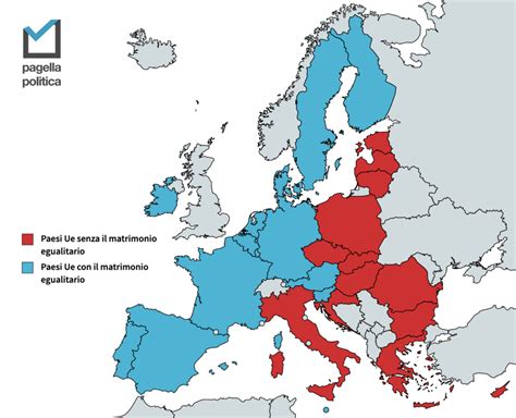 Mappa dei paesi che riconoscono il matrimonio egualitario