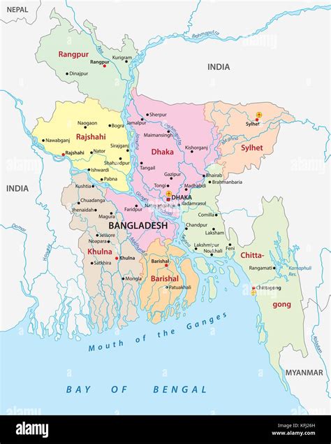Mappa del Bangladesh con indicazione di Rimini