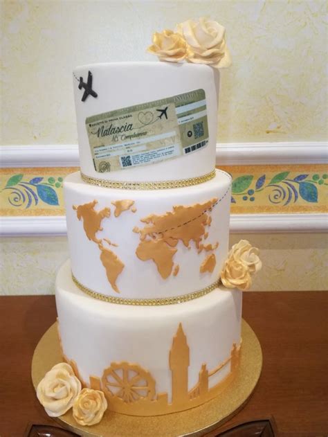 torta nuziale tema viaggio