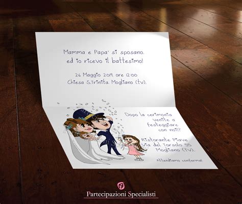 Partecipazione di matrimonio e battesimo