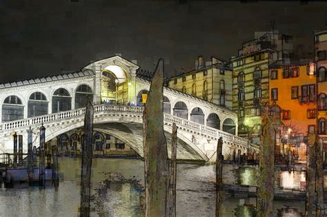 Logge della Pescheria di Rialto di notte
