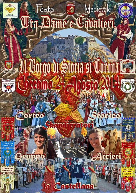 Corteo storico medievale con cavalieri e dame