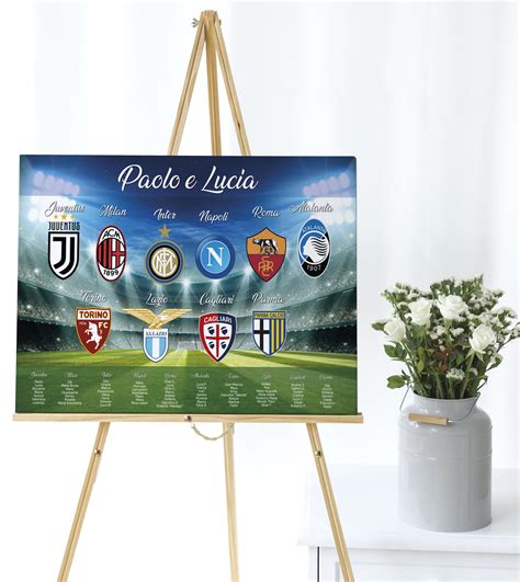 Tableau de mariage a tema calcio