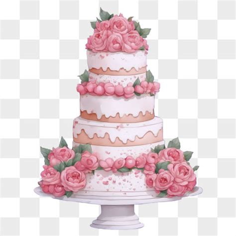 Dettaglio torta nuziale con rose rosa invernali