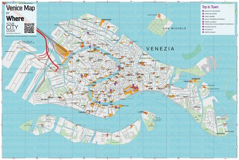 Mappa di Venezia con evidenziate zone per servizi matrimoniali