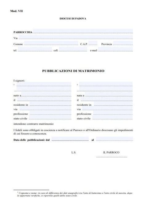 Manifesto delle pubblicazioni di matrimonio affisso alla porta del comune