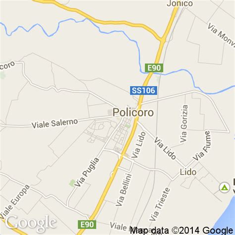 Mappa di Policoro con evidenziate le zone turistiche
