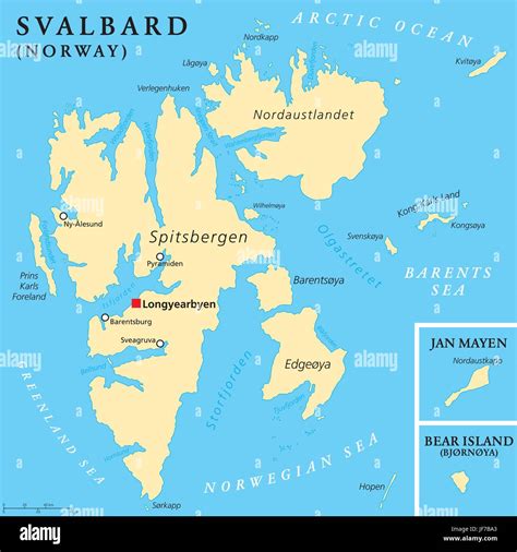 Mappa dell'arcipelago delle Svalbard