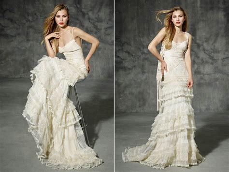 Dettagli di un abito da sposa gipsy esagerato