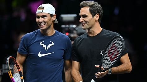 Roger Federer e Rafael Nadal durante una partita