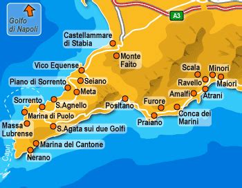 Mappa della Costiera Amalfitana