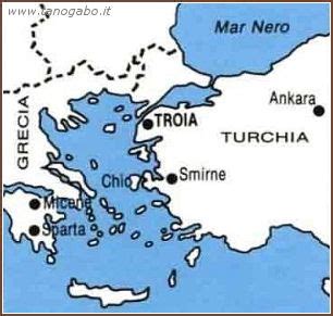 Mappa dell'antica Troia e dei suoi dintorni