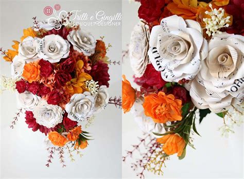 Bouquet di rose di carta per seconde nozze