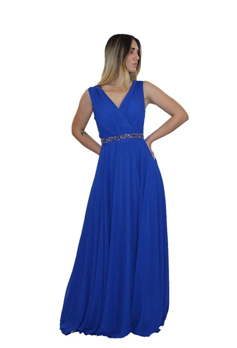 Bambina con abito elegante in pizzo blu cobalto