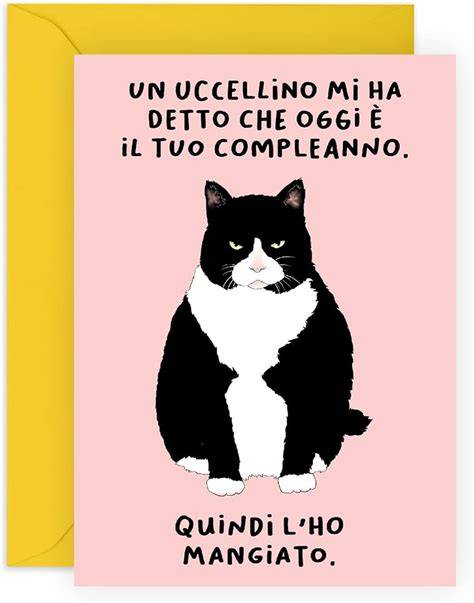 Biglietto di auguri divertente con un disegno umoristico
