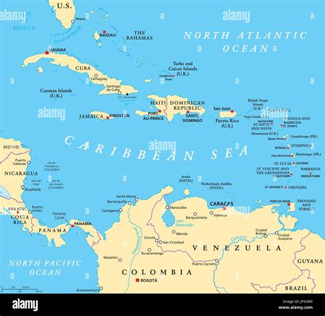 Mappa dei Caraibi con Barbados evidenziata