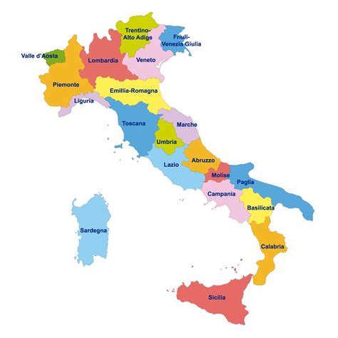 mappa dell'Italia con evidenziate le regioni più richieste per i matrimoni