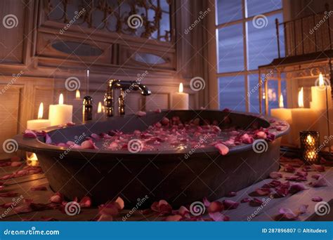 Candele e petali di rosa per un'atmosfera romantica