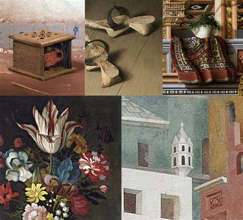 Decorazione a pastiglia dorata e colorata su un cassone nuziale