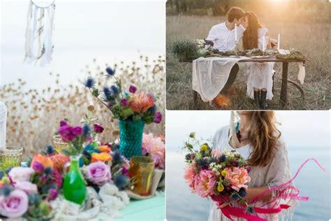 Collage di immagini che rappresentano diversi stili di matrimonio: rustico, elegante, moderno