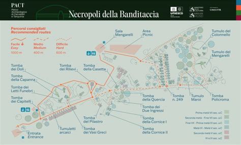 Mappa della necropoli etrusca della Banditaccia a Cerveteri