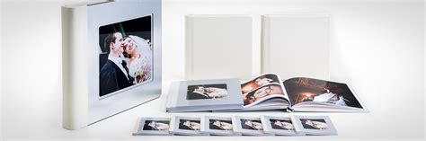 Esempi di packaging coordinati per album fotografici di matrimonio