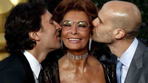 Sophia Loren con i figli Carlo ed Edoardo Ponti