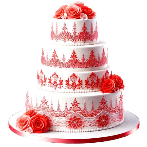 Torta nuziale bianca e rossa