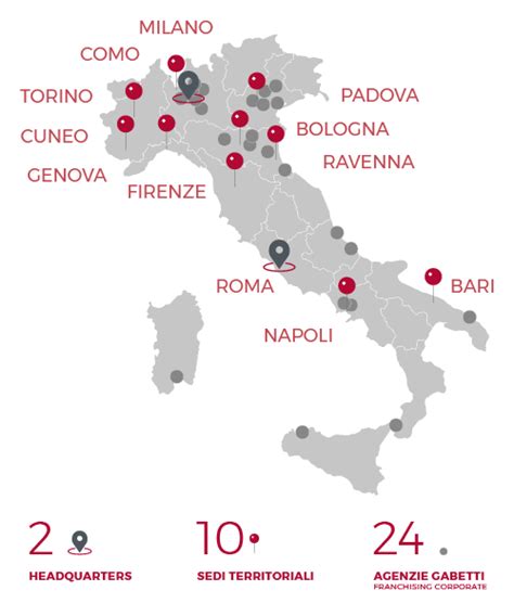 Mappa dell'Europa con evidenziate le sedi operative di Cecchi Logistica