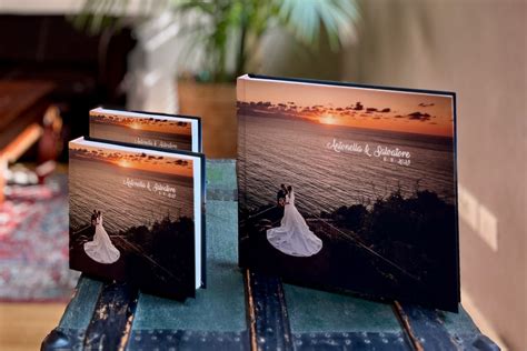 Esempi di layout per album matrimonio con tema mare