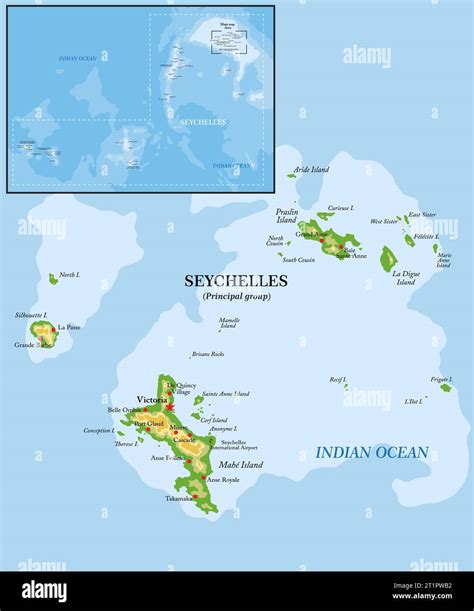 Mappa delle isole Seychelles