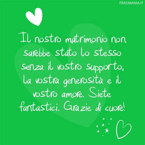 ringraziamento testimoni matrimonio