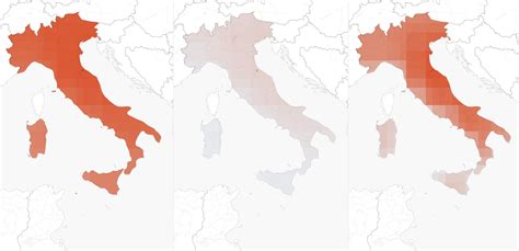 Mappa che mostra le destinazioni di matrimonio più popolari in Italia per stranieri