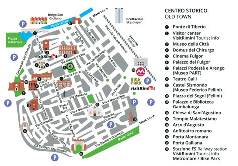 Mappa di Rimini con evidenziate location per matrimoni