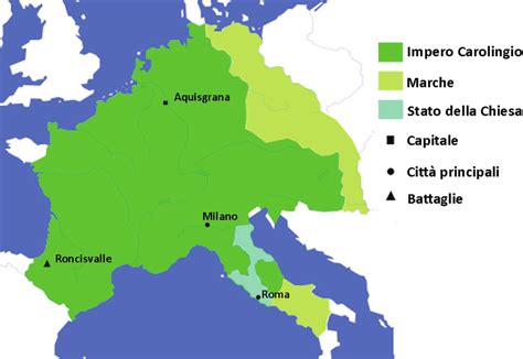 Mappa dell'Impero Carolingio