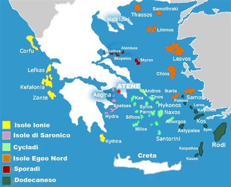 Mappa delle Isole Greche